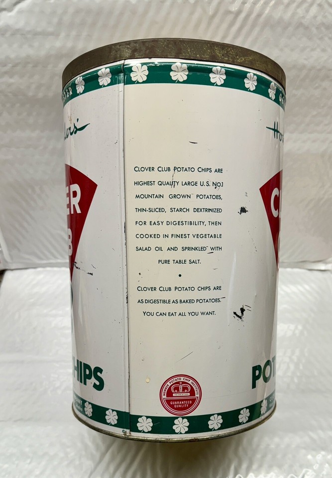 Hod Sander's Clover Club Potato Chips Metal Can...Kaysville, Utah/UT eBay