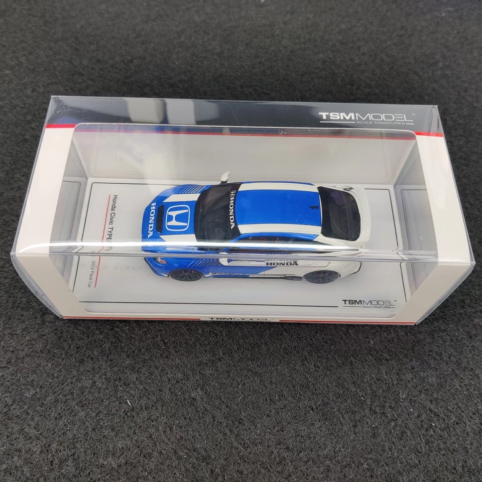 AUTO TSM MODEL HONDA CIVIC TIPO R #3 2023 PACE CAR BLU E BIANCO 1:43 NUOVA - Immagine 3 di 4