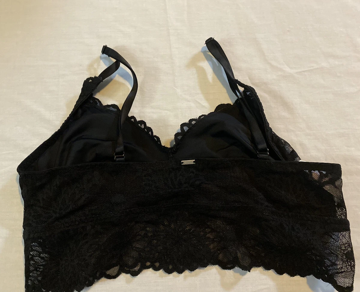 Pink Victoria Secret Size L Black Lace Bralette No wire