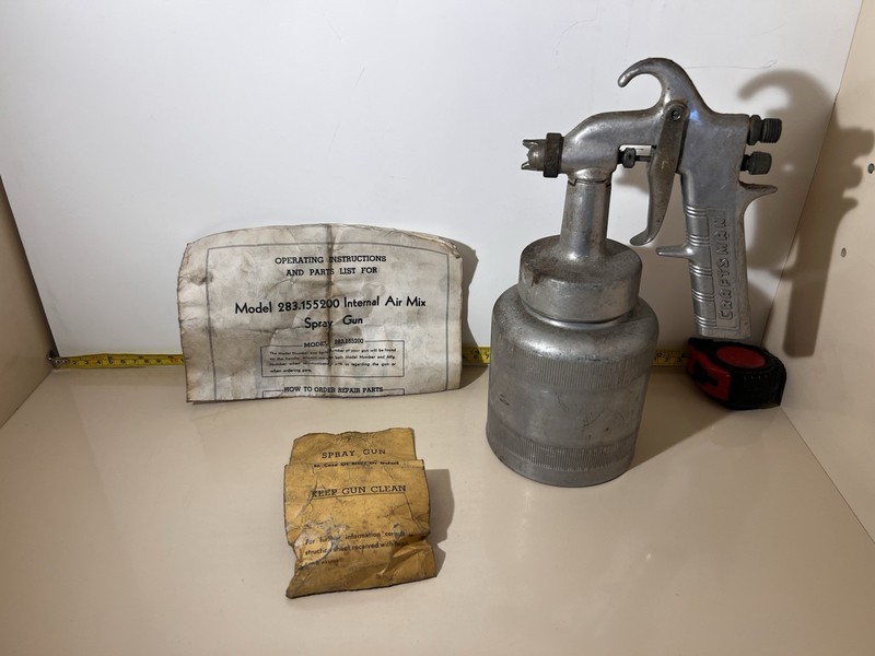 Vintage Craftsman 283 155200 Paint Spray Gun Sears Shop Tools w/ Manual & Parts
