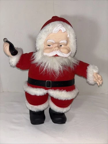 1988 Goldsmith Santa Claus with Coca-Cola Bottle Vintage Doll Plush