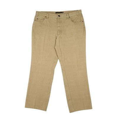 Tom James Pants Mens 38x29 Tan Flat Front Straight Leg Business Casual Chino 