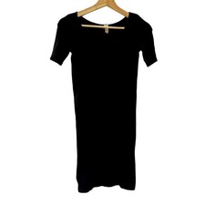 Nikibiki tight black short sleeved midi dress bodycon style women's size XS