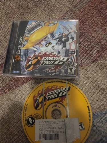 SEGA Crazy Taxi 2 Sega Dreamcast COMPLETE with Case and Manual (CIB) Blockbuster