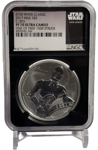 2017 Niue Star Wars C-3PO Silver $2 NGC PF70 Ultra Cameo First 1500 COA - No Res