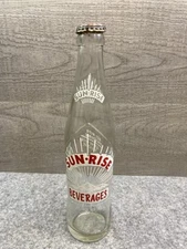 Sun-Rise ACL Soda Bottle Wild Cherry 10oz Clear Glass Crown Top