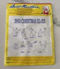 New Old Stock VTG Aunt Martha s Hot Iron Transfers Christmas Elves 3950