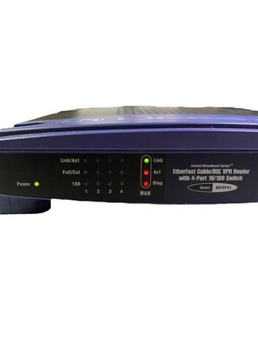 LINKSYS BEFVP41 Etherfast Cable/DSL Router w/4-Port 10/100 Switch - Works! - Picture 3 of 11