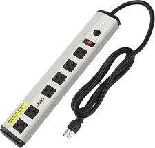 Heavy Duty Power Strip Surge Protector 20 Amp High Amp Shop Garage Metal Outlets