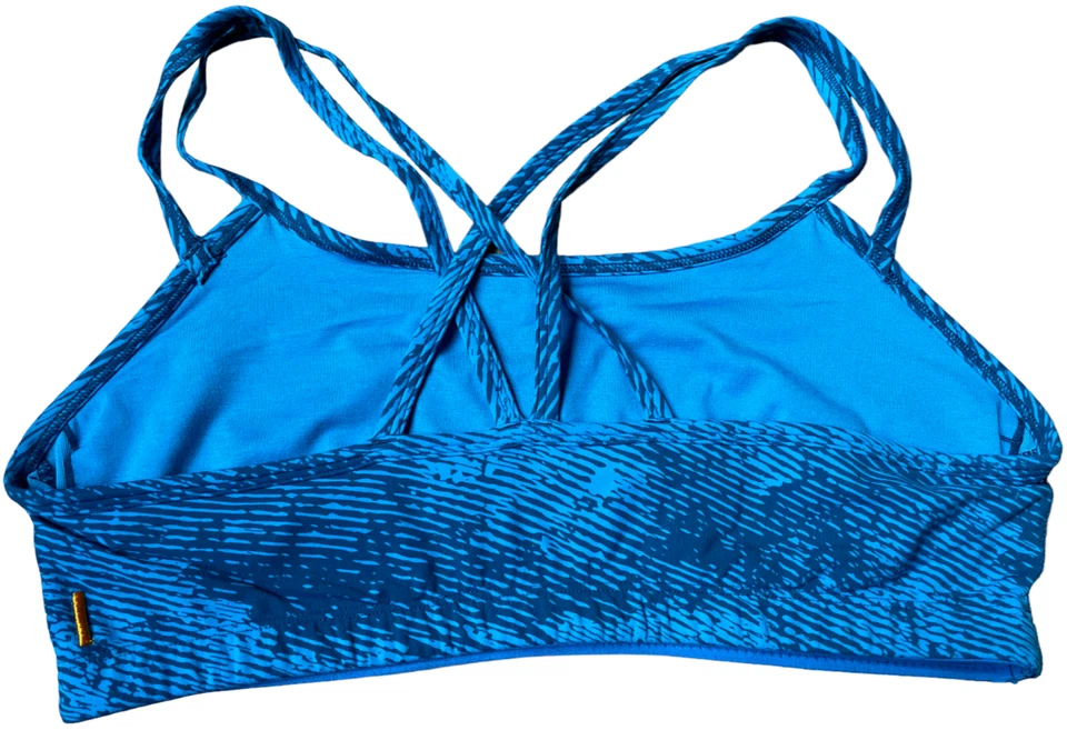 Sujetador deportivo con tiras LUCY Active Stretch Fit azul bajo impacto espalda deportiva para mujer grande Foto 2 de 3