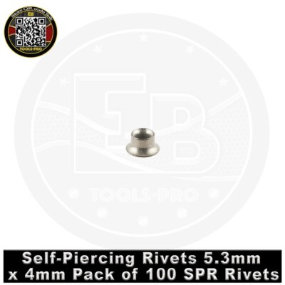 Sprf Rivets Self-Piercing Rivets 5.3mm x 4mm Aluminum Repair Pack of 100 SPR Rivets