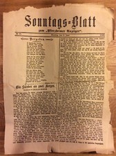 Niedzielny arkusz, dodatek do tablicy wyników Pforzheimer 8 czerwca 1890