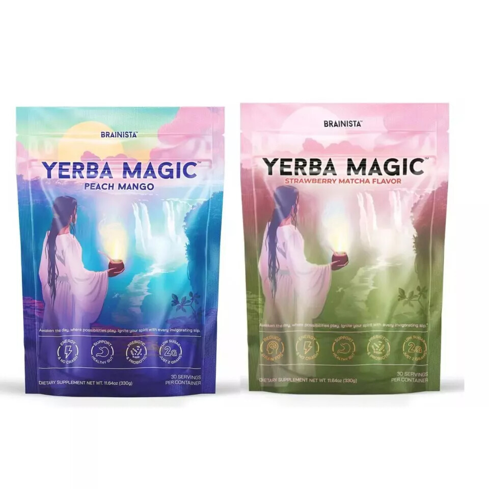 Yerba Magic Mate Instant Tea Powder 3in1 Super Drink - Peach Mango & Strawberry