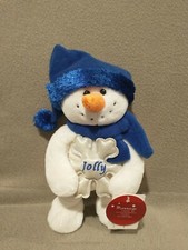 Message Friends Forever Snowman Blue Scarf  Hat Jolly Plush Stuffed Animal Toy