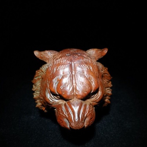 Collect China Boxwood Hand Carved Wooden African Statues Decor Statue Tiger Art - Picture 4 of 6