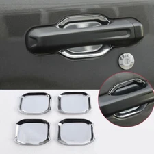 For 2020 2021 Jeep Gladiator JT Chrome Exterior Door Handle Bowl Cover Trim 4PCS