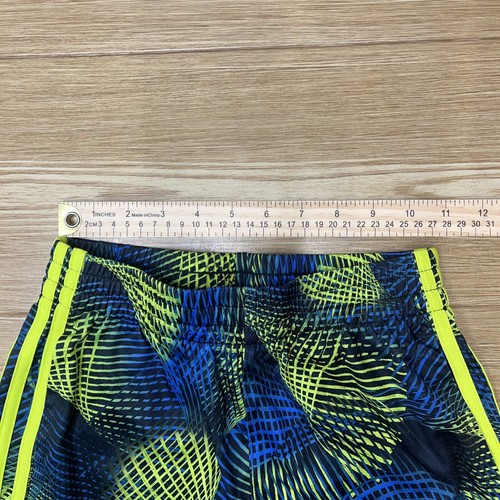 Adidas Shorts Boys Size M 10/12 Green Printed Activewear Drawstring Bottoms - Picture 10 of 15
