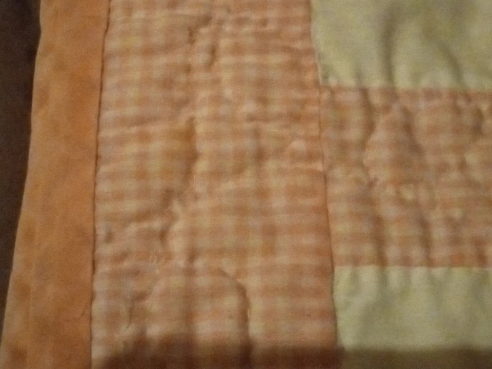 Manta/colcha vintage hecha a mano Sunbonnet Sue rosa/blanco guinga bebé 34"/58" pulgadas Foto 3 de 4