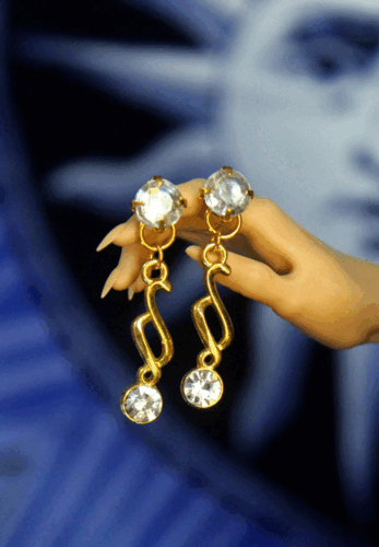 1/3 1/4 BJD baby,Uncle Male Body earrings,Gold rhinestone earrings jewelry DD - Picture 1 of 2
