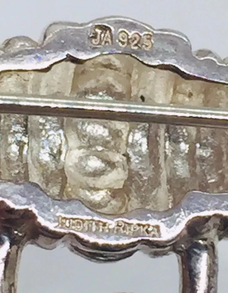 Judith Ripka Sterling Silver Green Chalcedony Heart Pin Pendant - Image 3 of 4