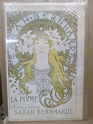 vintage 1970's La Plume Sarah Bernhardt poster man cave 18035