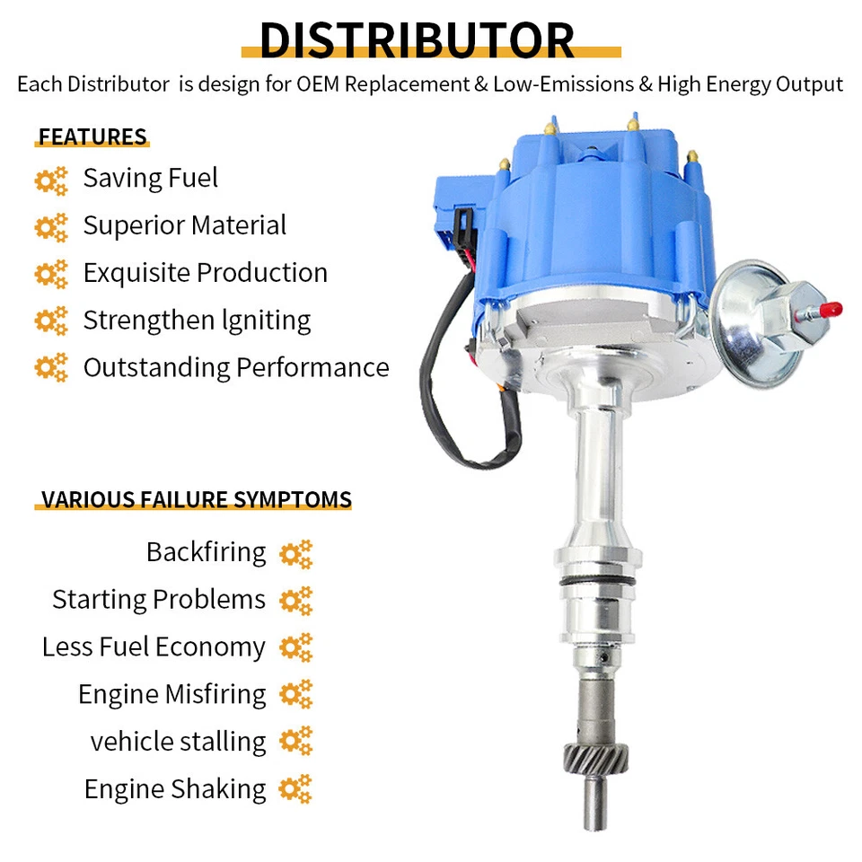HEI Ignition Distributor & Wireset Fits Ford SBF Windsor/Small Block 260 289 302 - Bild 3 von 4