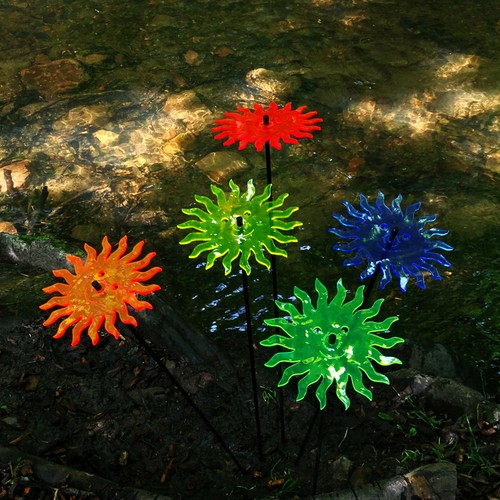 Deko Gartenpfähle lächelnde Sonne | 5x große Gartenschmuck | Outdoor Garten - Bild 17 von 35