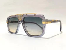 Cazal Sunglasses Crystal Translucent Gold Frame Smoked Lens Men Women's Eyewear