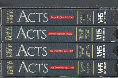 THE VISUAL BIBLE ~ ACTS ~ VHS ~ 4 TAPE BOXED SET ~ 1995 ~ NEW