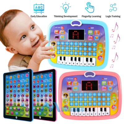 Kids Tablet Toddler Learning Toy w/ LED Screen Teach Alphabet Numbers Word Music