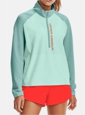 NWT Under Armour Women's UA RECOVER 1/2 Zip Crew Size S Seaglass Blue  90 