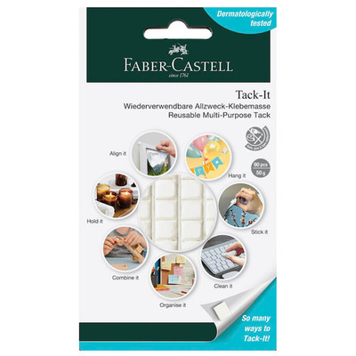 6,98 / 100 gr. FABER CASTELL Tack It Klebeknete 50 g Inhalt  90 Stück formbar