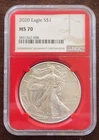 2020 American Silver Eagle 1 oz. .999 Silver NGC MS 70 Red Core