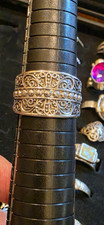 Silver Tone Wide Filigree Band Ring Metal No ...