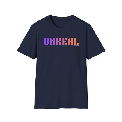 UNREAL Graphic T Shirt Streetwear Tee, Unisex Minimal Typography Shirt
