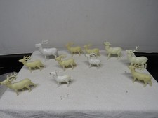 11 Christmas Irwin Red Eye Deer Reindeer White Hard Plastic Celluloid Lot
