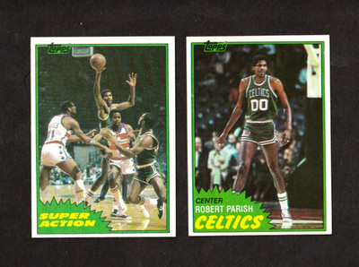 1981-82 Topps Robert Parrish #6 & Super Action #108 Boston Celtics Hall Of Fame