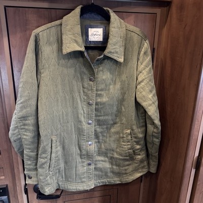 Women's Jachs Girlfriend Quilted Green Button Down Jacket- Size Small