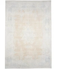 Floral Antique Medallion Oriental Rug Muted Distressed Vintage Carpet 10X14 ft