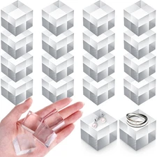 16 Pcs Clear Acrylic Blocks Square Display Block Clear Polished Cube Acrylic ...