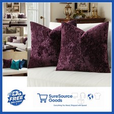 Velvet Throw Pillow Covers Set of 2, 18x18 inch Purple Moroccan Cushion Cases