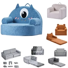 Uimoso Kids Foam Chair Foldable Soft Couch with Armrests for Sitting or Lounging