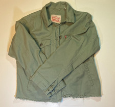 Levis Womens Olive Green Military Shirt Jacke...