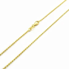 10k Yellow Gold Solid 1mm Diamond Cut Rope Chain Necklace Mens Womens 20"