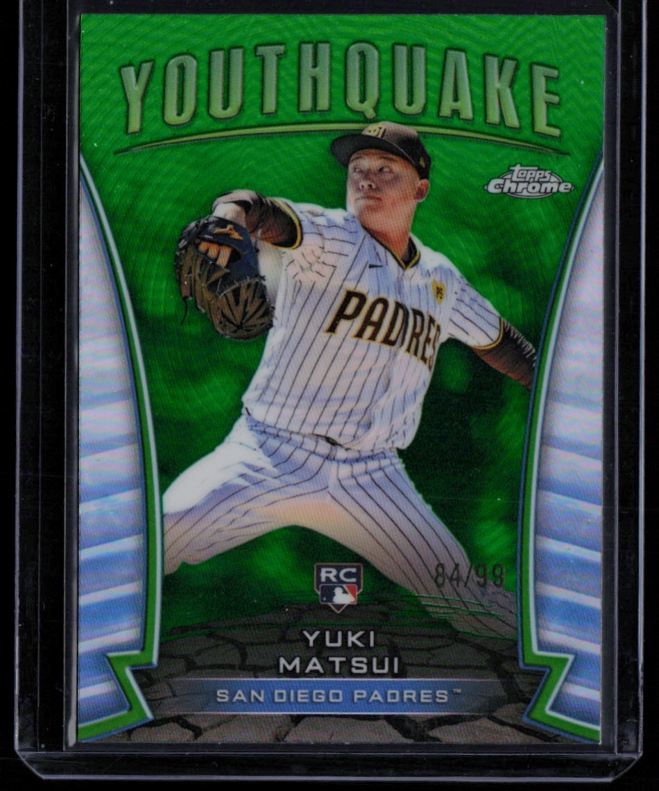 YUKI MATSUI 2024 TOPPS CHROME UPDATE YOUTHQUAKE GREEN REFRACTOR RC 84/99 SAN