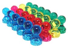 Small Assorted Color Translucent Magnetic Push Pins 48 Pack