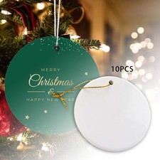 10pcs Sublimation Ceramic Ornaments DIY Craft Jewelry Sublimation