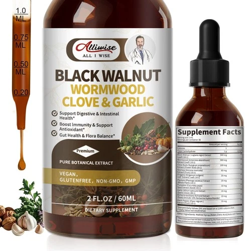 Parasite Cleanse Tincture/Extract-Wormwood,Black Walnut Hull, Clove,Best Quality