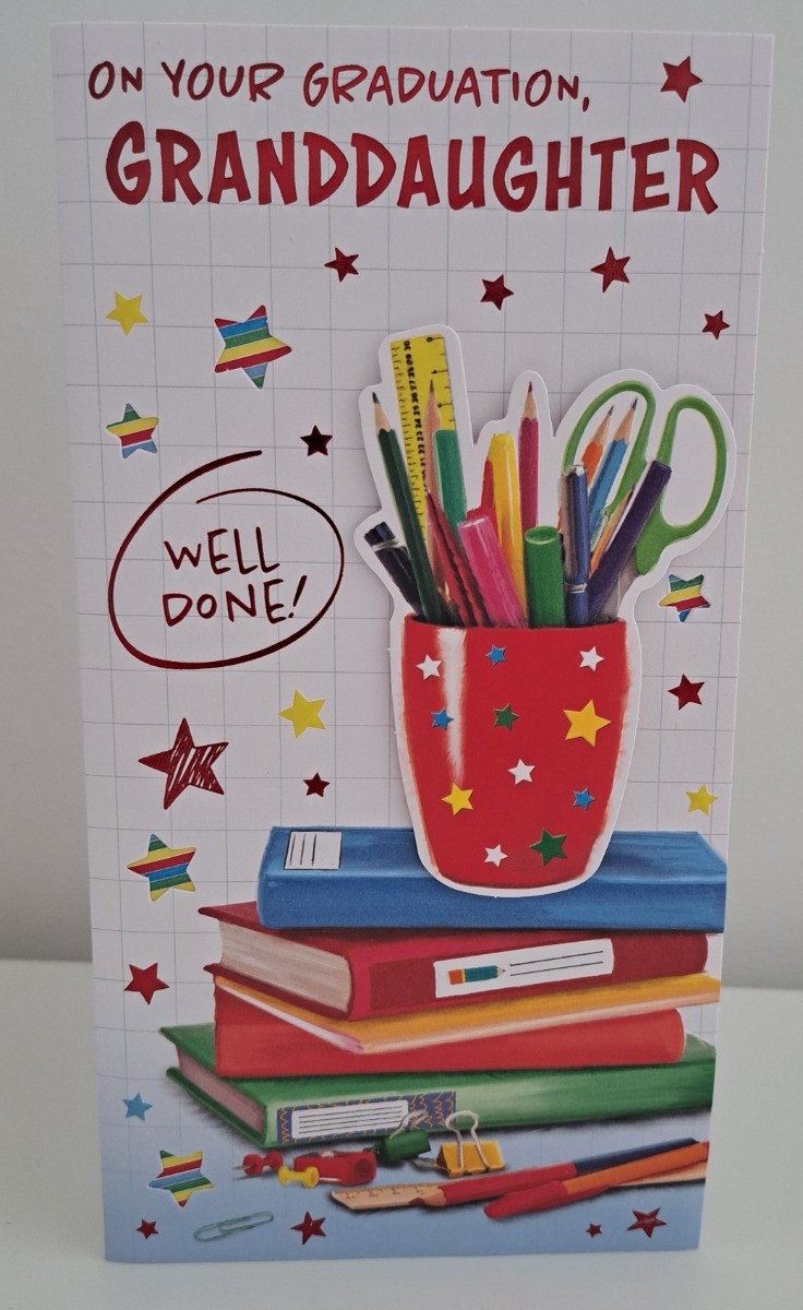 On Your Graduation Granddaughter Card. 23x12cm