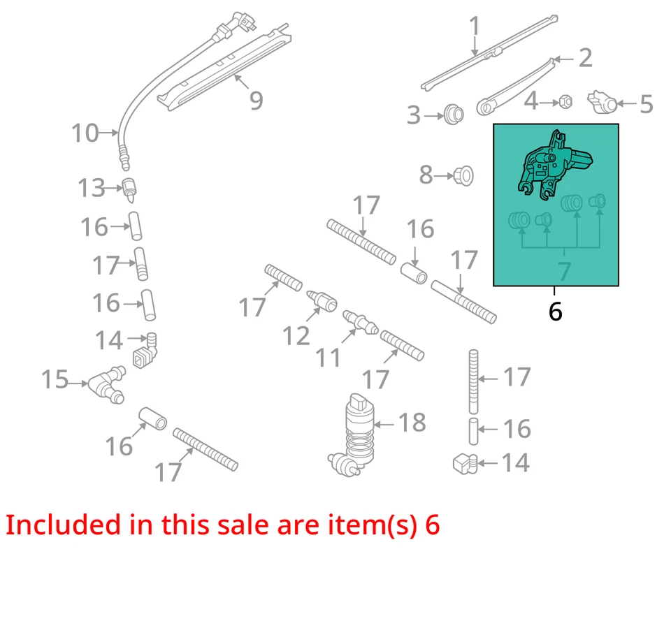 Motor limpador traseiro Volkswagen Tiguan 2018 fabricante de equipamento original 93K milhas - LKQ407082322 - Imagem 4 de 4